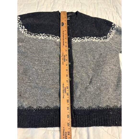 VTG Skyr lambswool Cardigan Sweater M Nordic Pattern classic closet preppy warm - Picture 5 of 13